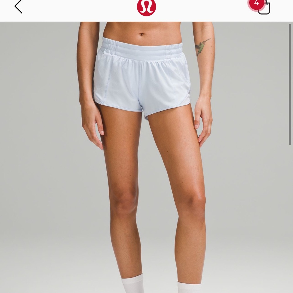 light blue lulu shorts 4 inch